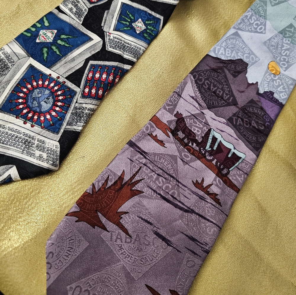 Set of colorful Tabasco brand neck ties